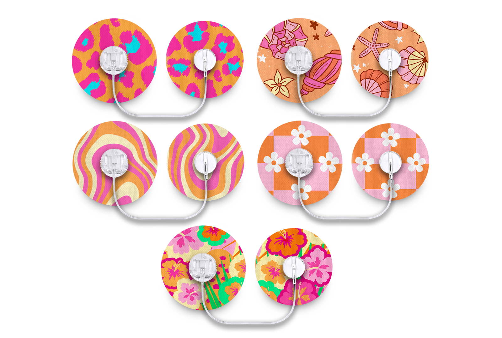 Sassy Summer Patch Pack for Tru - Steel - 5 - Pack diabetes supplies and insulin pumps