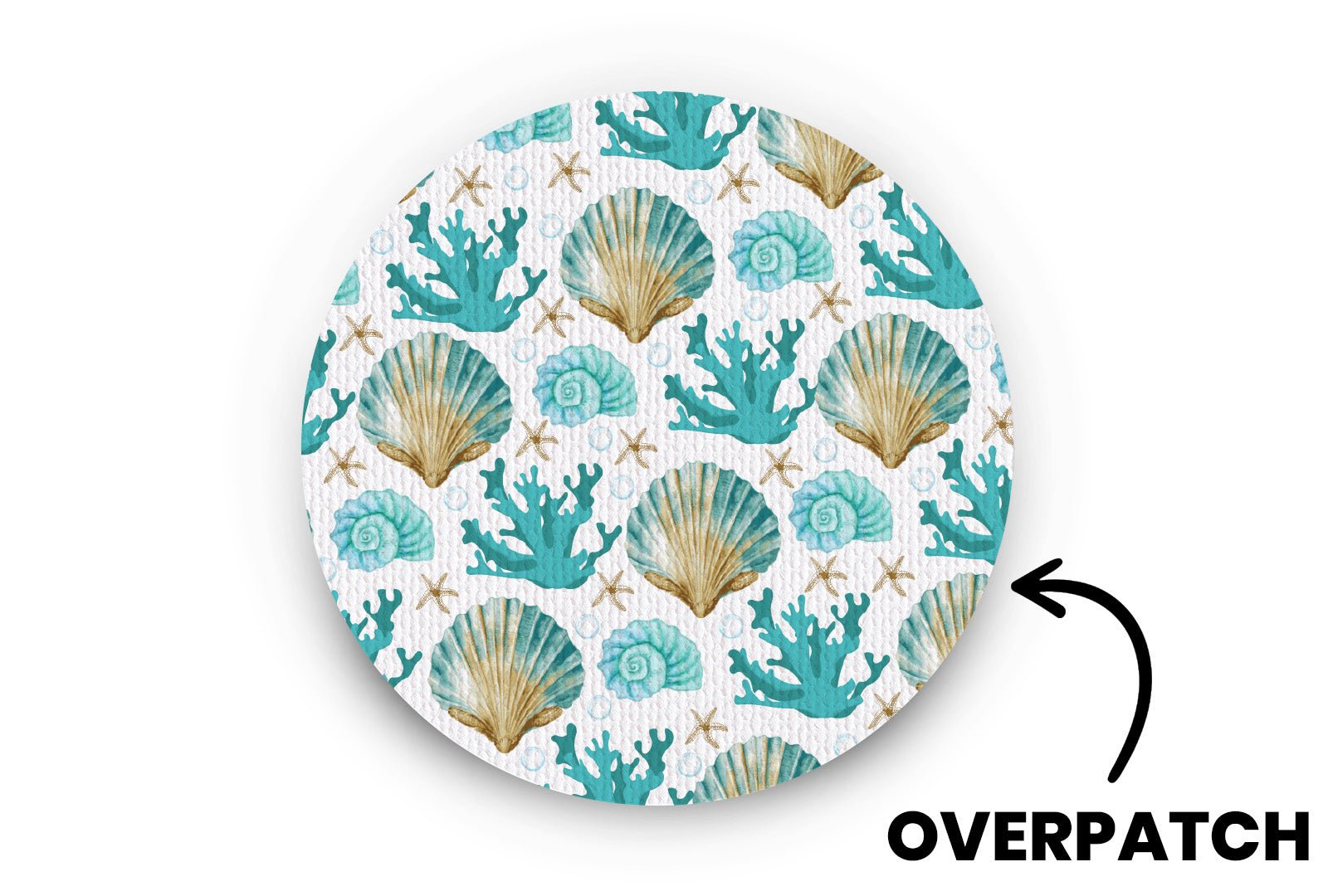 Seashells Patch - Overpatches for Single diabetes supplies and insulin pumps