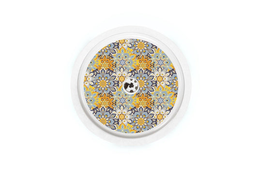 70's Funky Florals Sticker - Freestyle Libre 1, 2, or 2+ for diabetes CGMs and insulin pumps