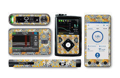 70's Funky Florals Sticker for Novopen 4, 5, 6, or Echo diabetes CGMs and insulin pumps
