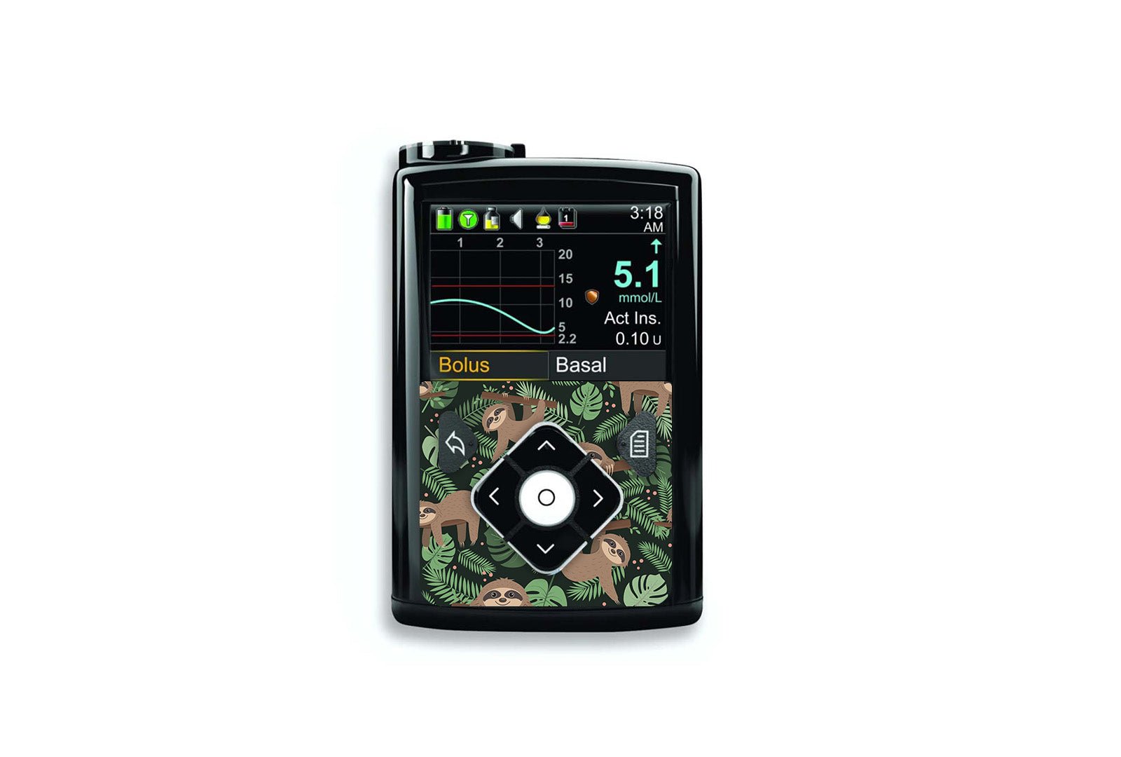 Sloth Sticker for Novopen 4, 5, 6, or Echo diabetes supplies and insulin pumps