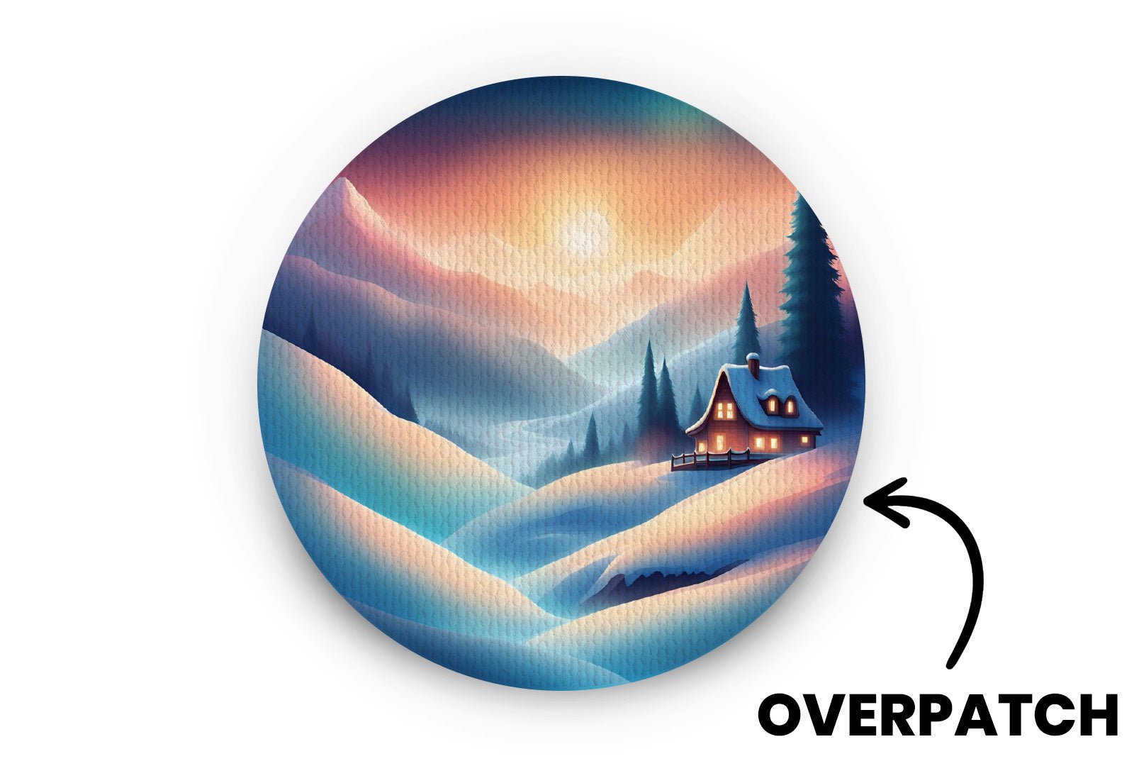 Snowy Cabin Patch - Overpatches for Single diabetes supplies and insulin pumps