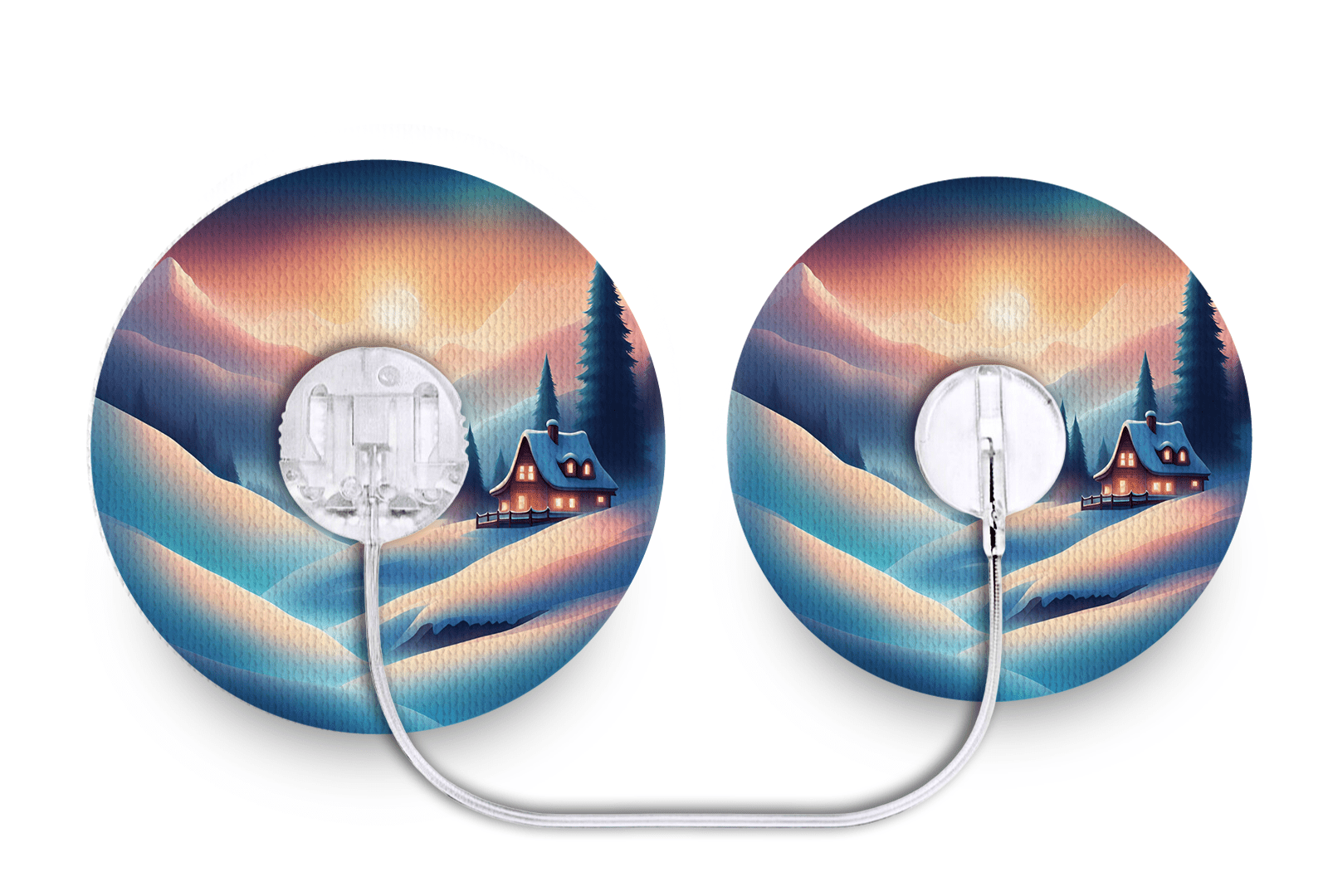 Snowy Cabin Patch - Tru - Steel for Single diabetes supplies and insulin pumps