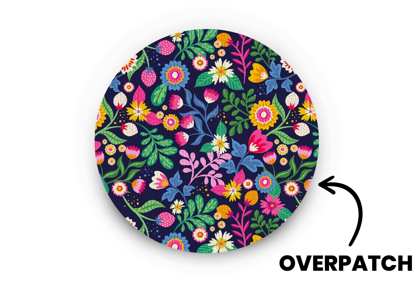 Vibrant Flowers Patch - Overpatches for Single diabetes supplies and insulin pumps