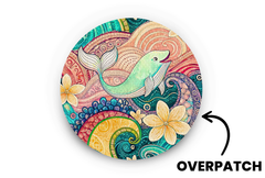 Whimsical Whale Patch - Overpatches for Single diabetes supplies and insulin pumps