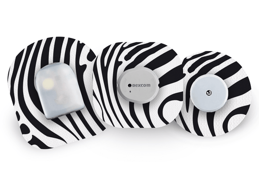 Zebra Print Patch for Freestyle Libre diabetes supplies and insulin pumps