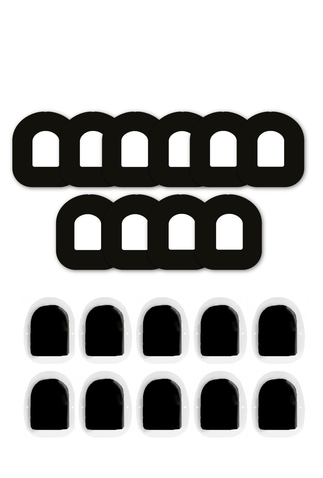 All Black Patches Matching Set for Omnipod diabetes CGMs and insulin pumps