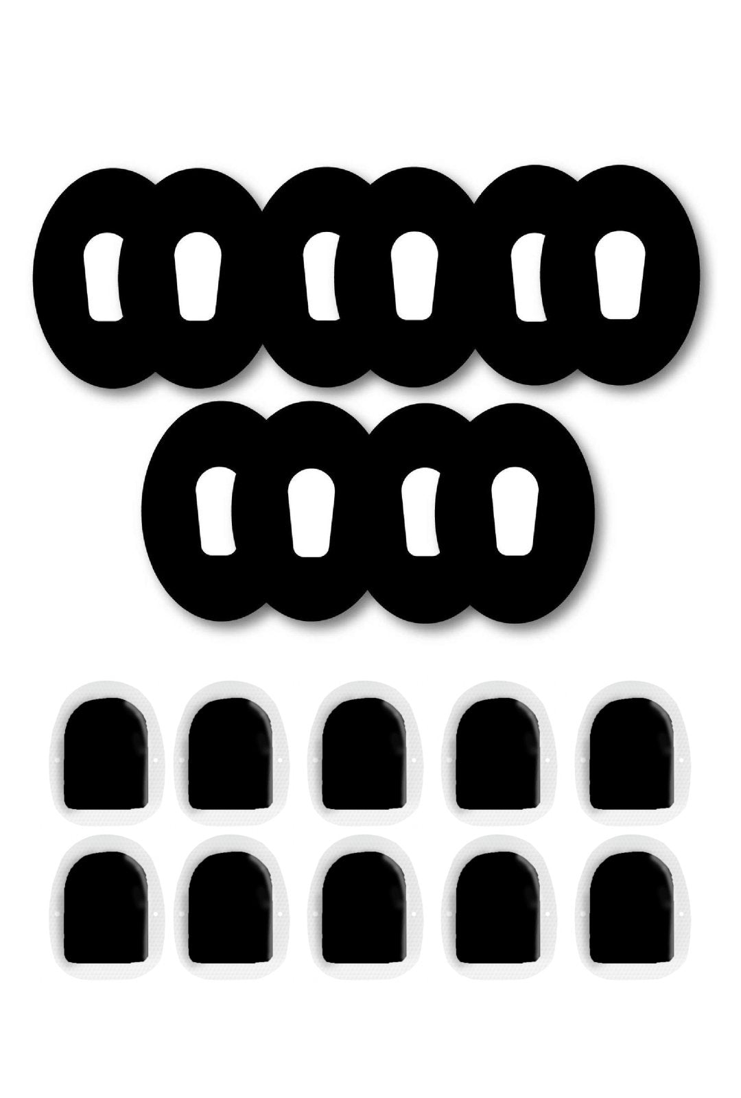 All Black Patches Matching Set for Dexcom G6 diabetes CGMs and insulin pumps