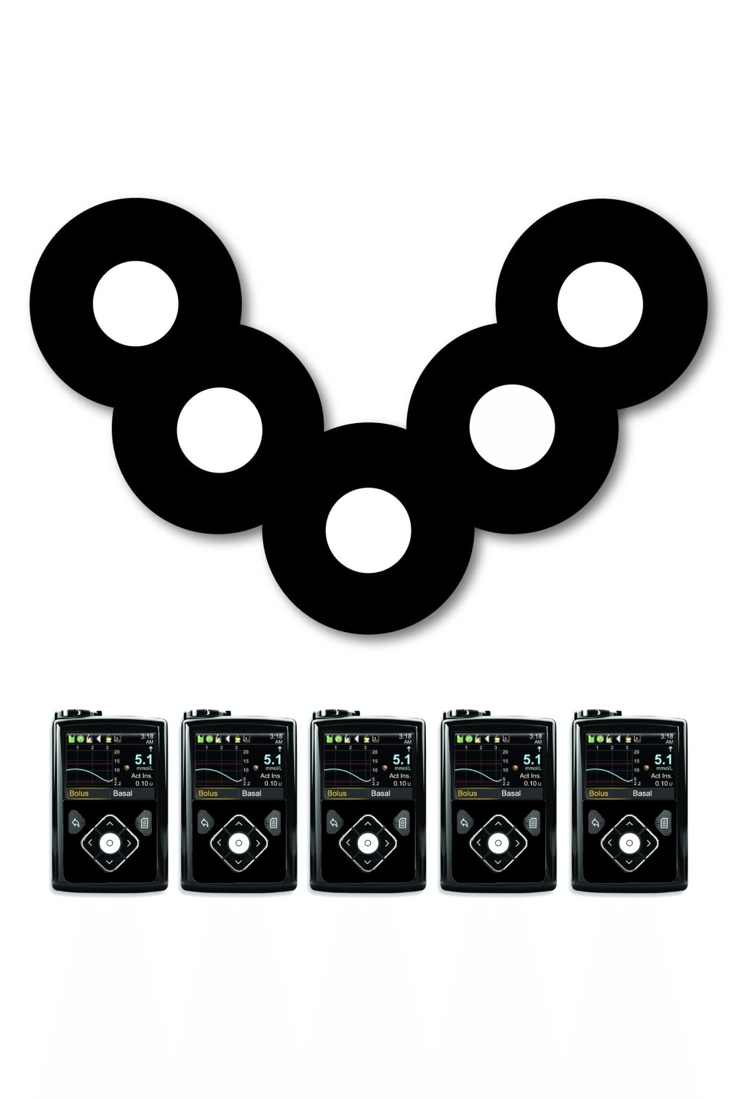 All Black Patches Matching Set for Freestyle Libre diabetes CGMs and insulin pumps