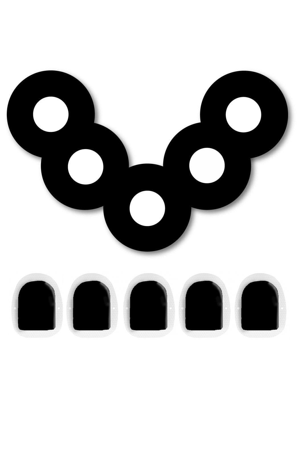 All Black Patches Matching Set for Freestyle Libre diabetes CGMs and insulin pumps