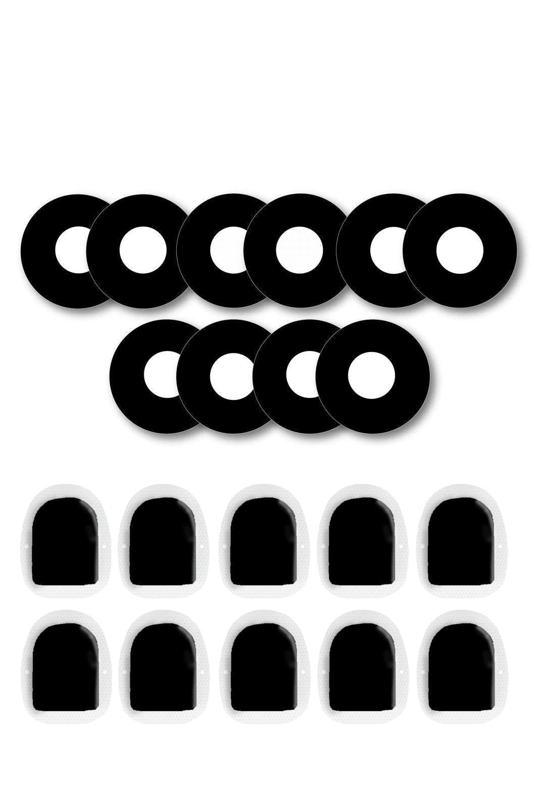All Black Patches Matching Set for Freestyle Libre diabetes CGMs and insulin pumps