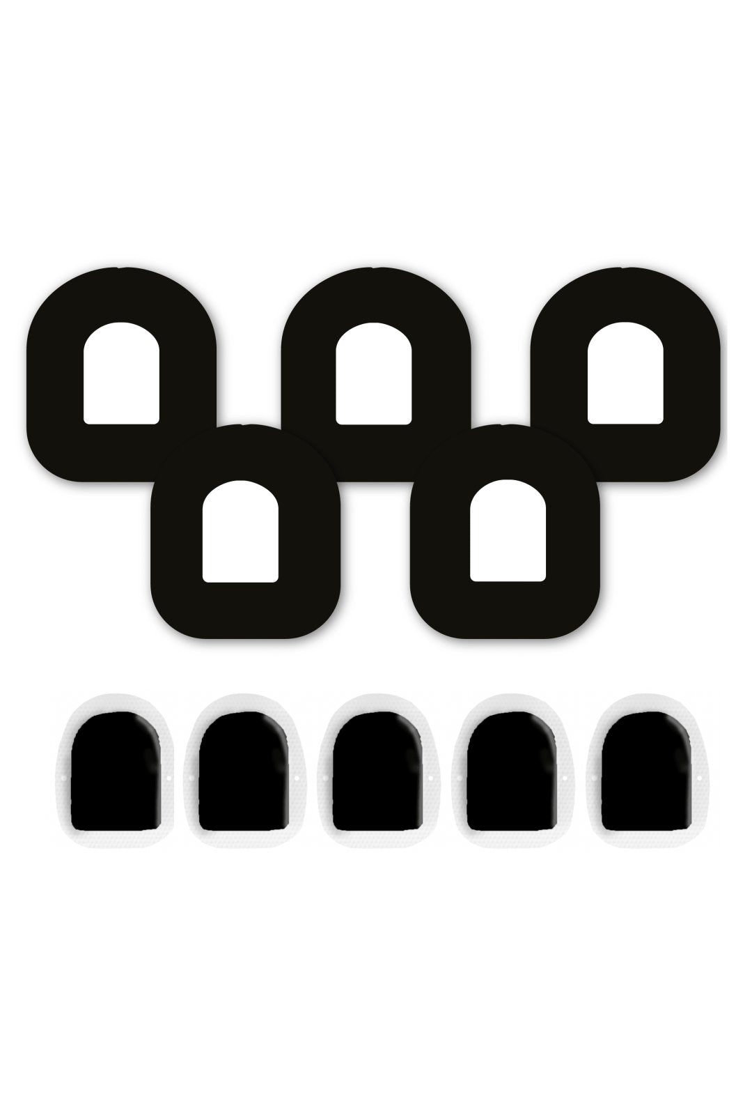 All Black Patches Matching Set for Omnipod diabetes CGMs and insulin pumps