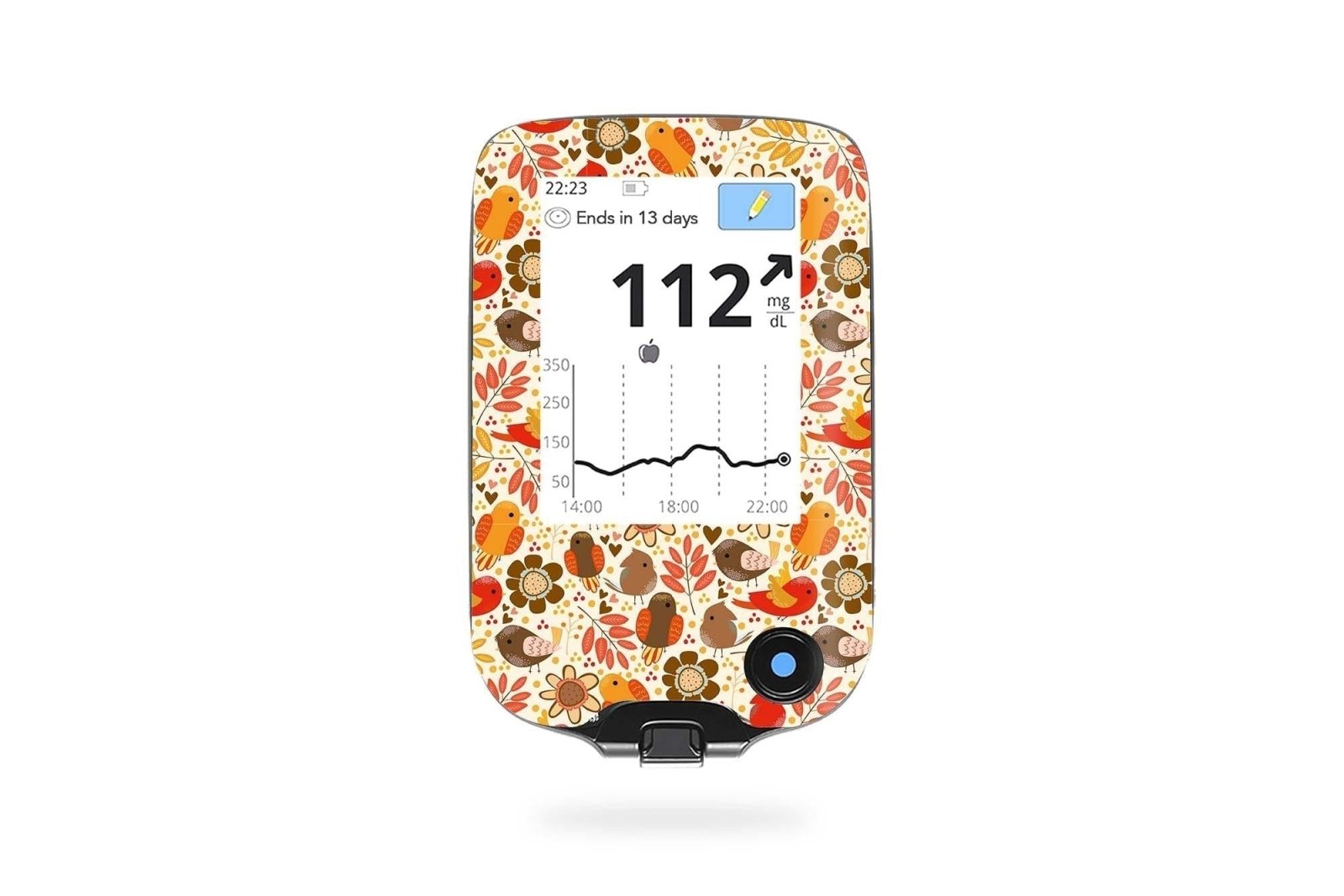 Birds and Flowers Sticker - Freestyle Libre Reader for diabetes CGMs and insulin pumps