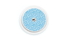  Blue and White Flowers Sticker - Libre 2 for diabetes CGMs and insulin pumps