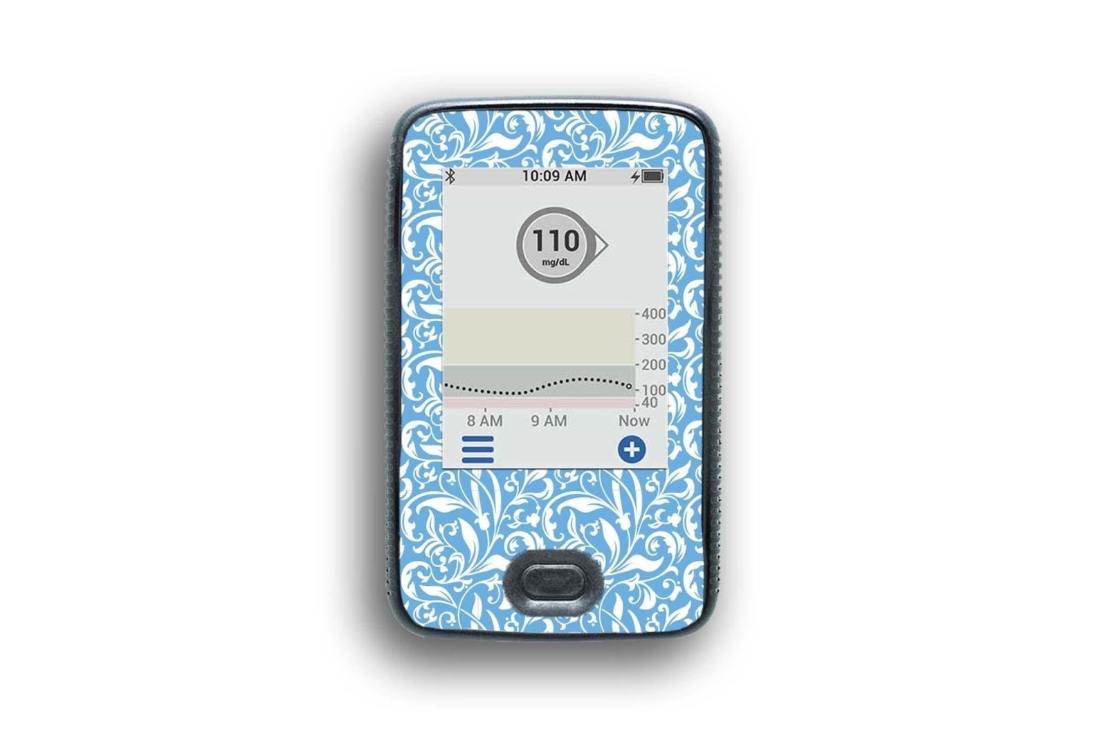 Blue and White Flowers Sticker for Dexcom G6 / One Receiver diabetes CGMs and insulin pumps