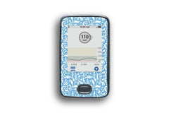 Blue and White Flowers Sticker for Dexcom G6 / One Receiver diabetes CGMs and insulin pumps