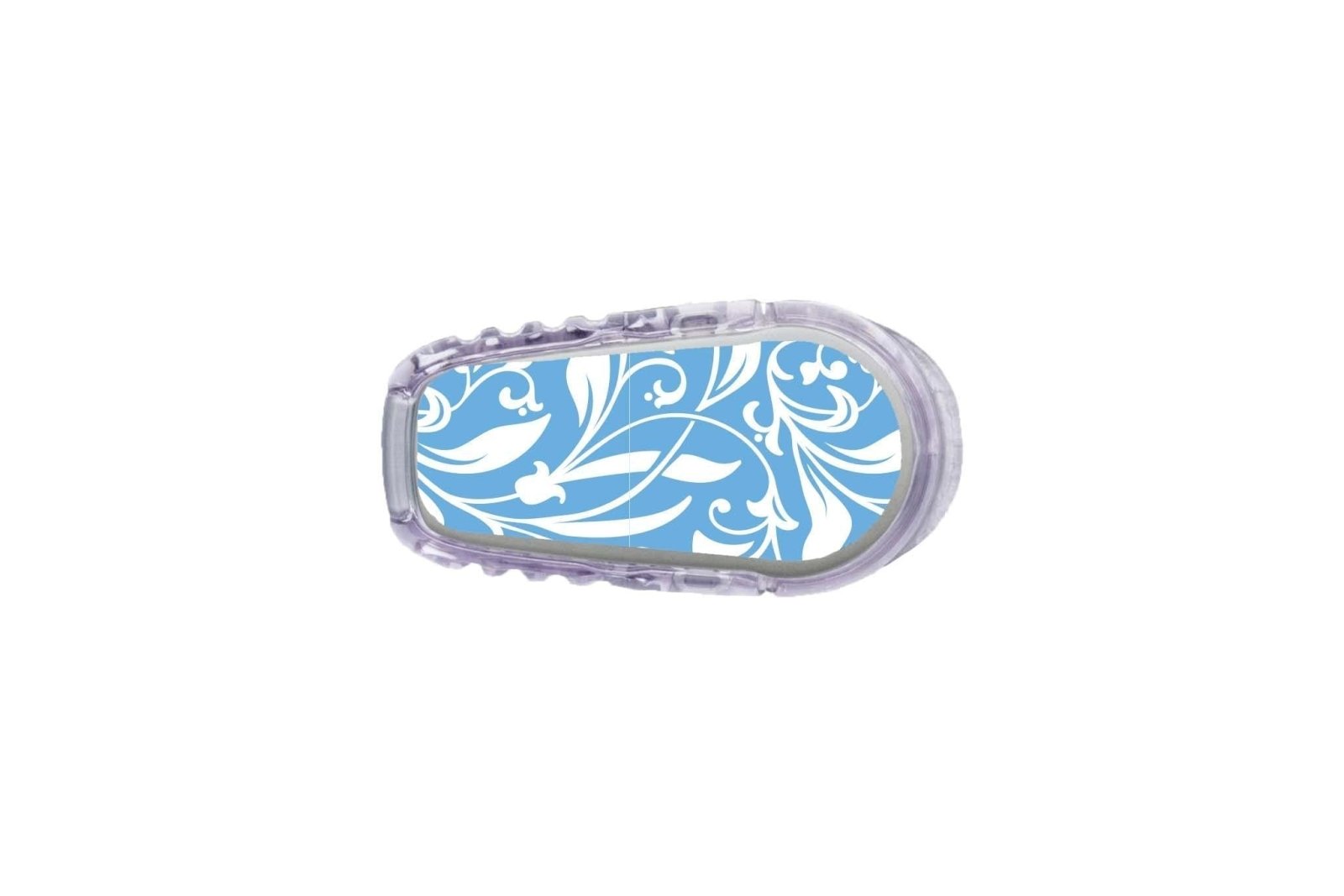 Blue and White Flowers Sticker for Dexcom G6 / One Sensor diabetes CGMs and insulin pumps