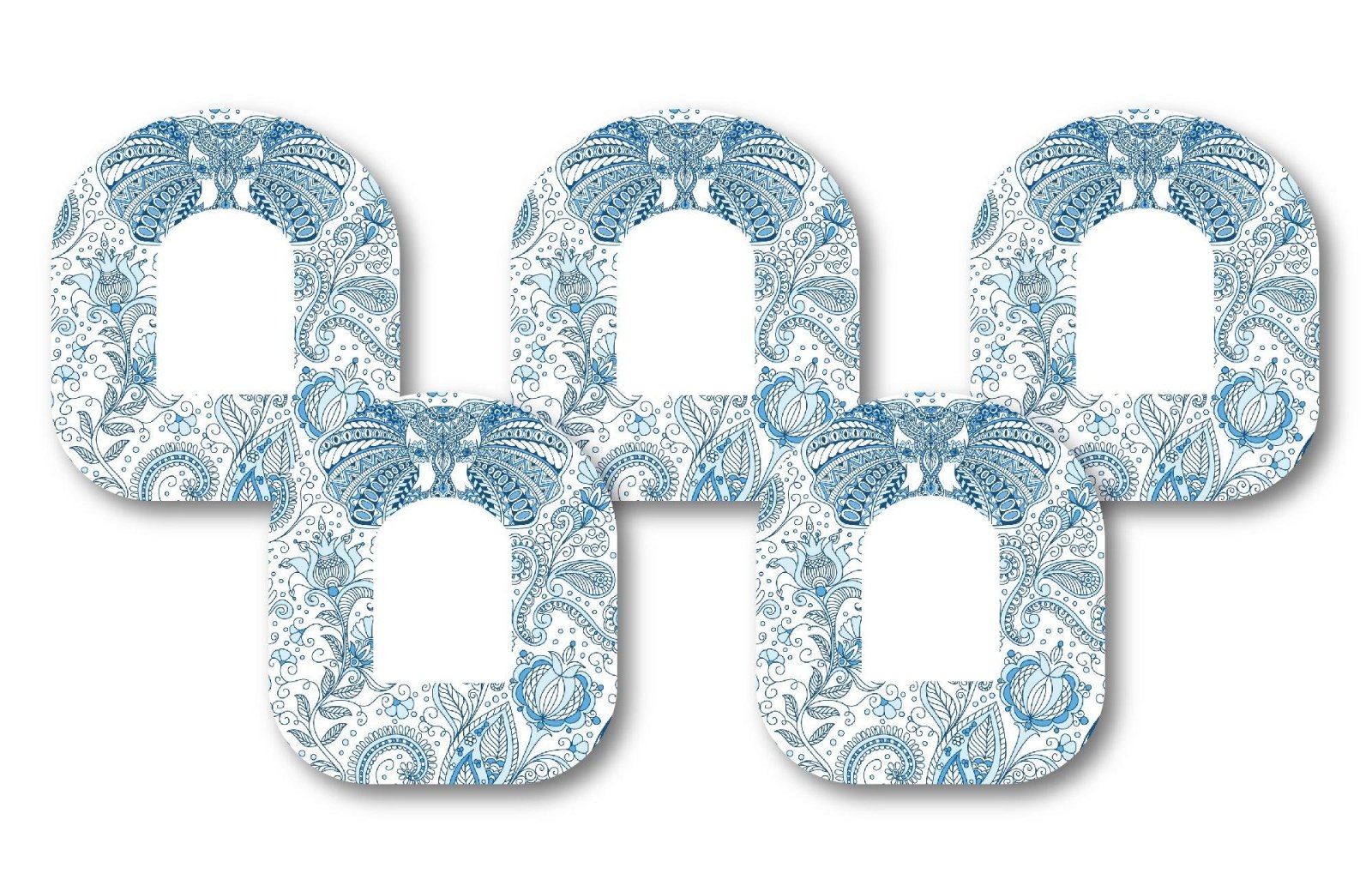 Blue Elephant Patch Pack for Omnipod - 5 Pack diabetes CGMs and insulin pumps