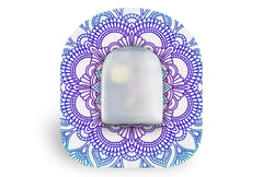 Blue Mandala Patch - Omnipod for Single diabetes CGMs and insulin pumps