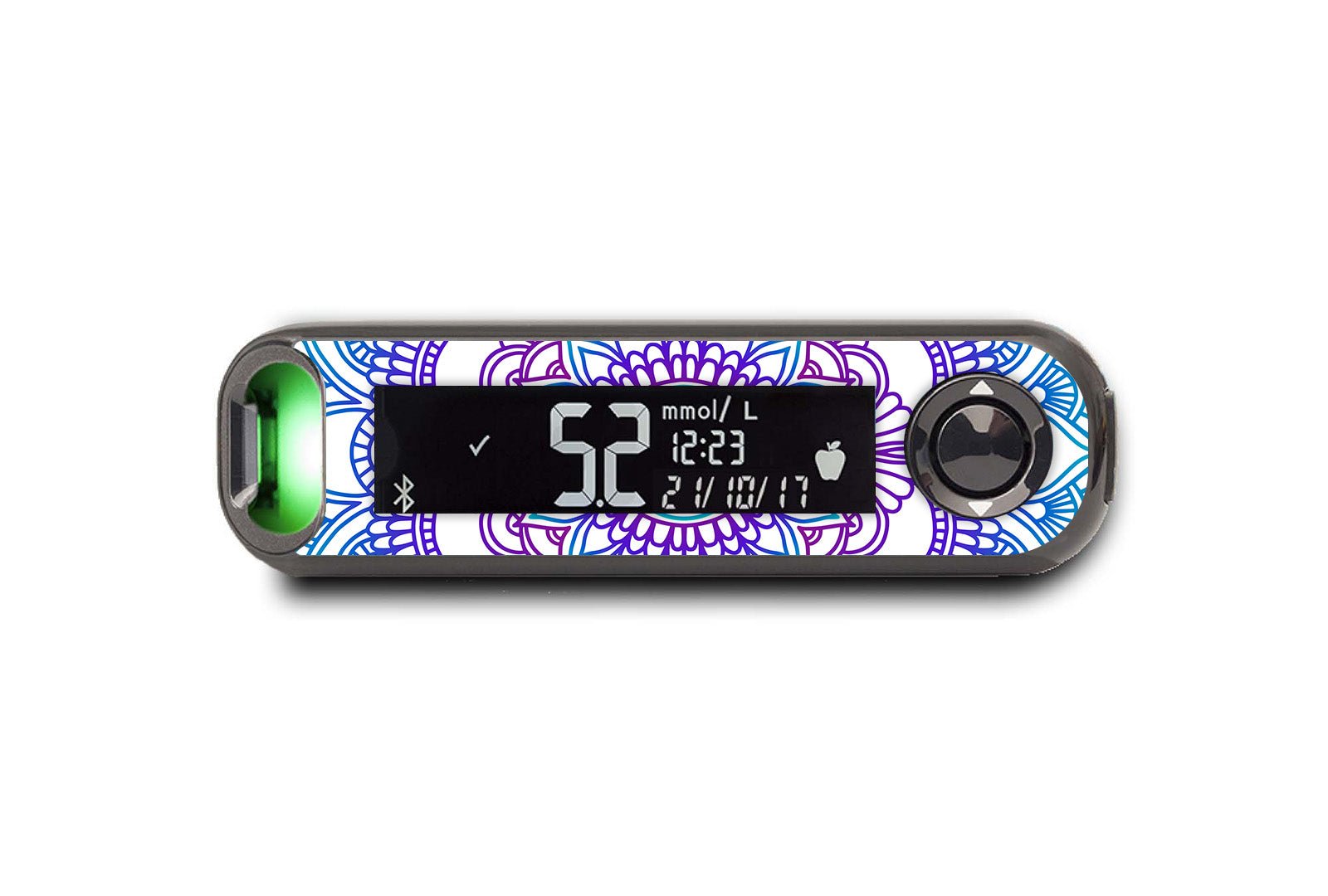 Blue Mandala Sticker for Novopen 4, 5, 6, or Echo diabetes supplies and insulin pumps