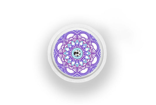 Blue Mandala Sticker for Novopen 4, 5, 6, or Echo diabetes supplies and insulin pumps