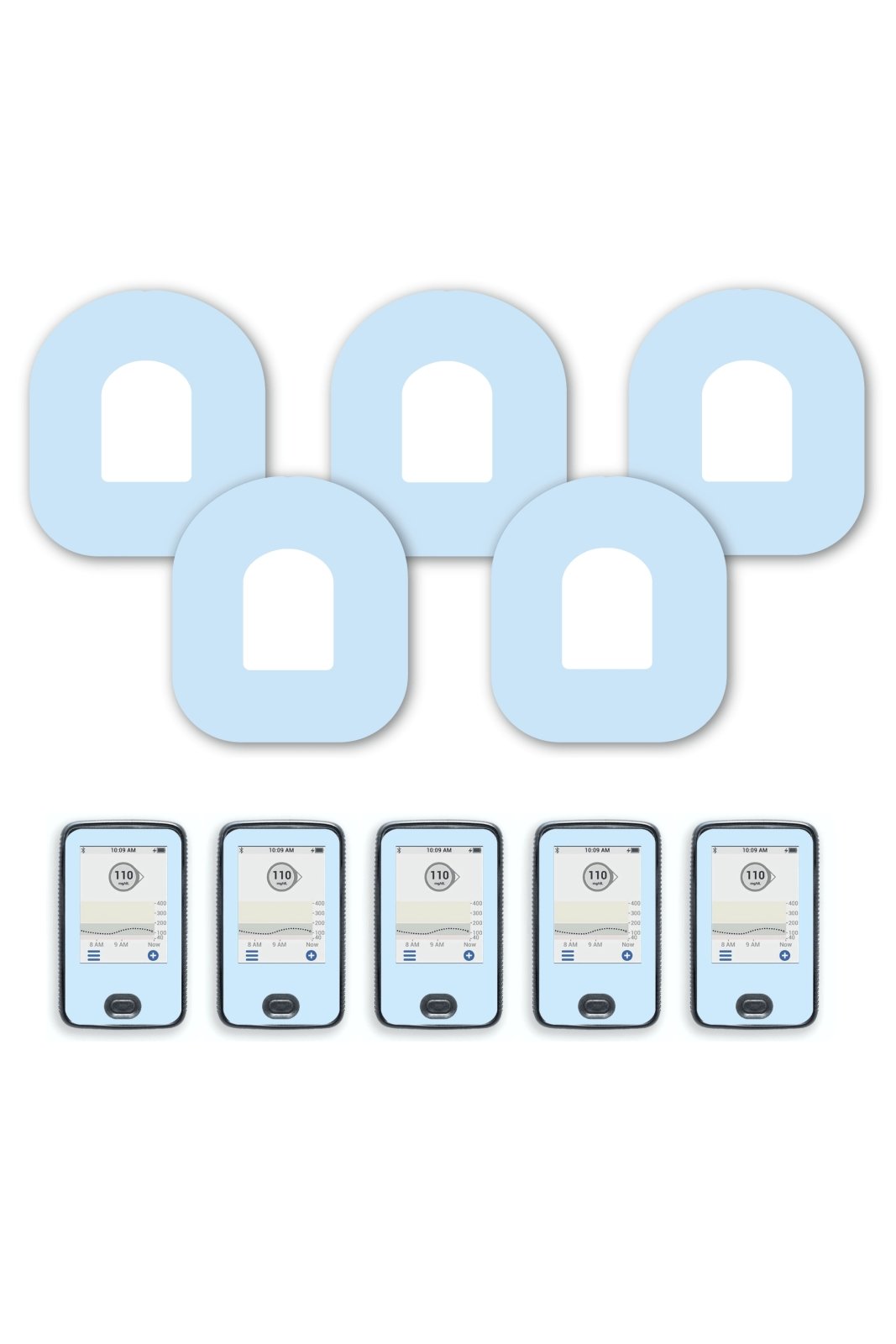 Blue Pastel Patches Matching Set for Omnipod diabetes CGMs and insulin pumps