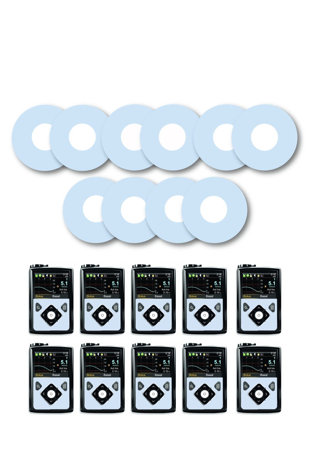 Blue Pastel Patches Matching Set for Freestyle Libre diabetes CGMs and insulin pumps