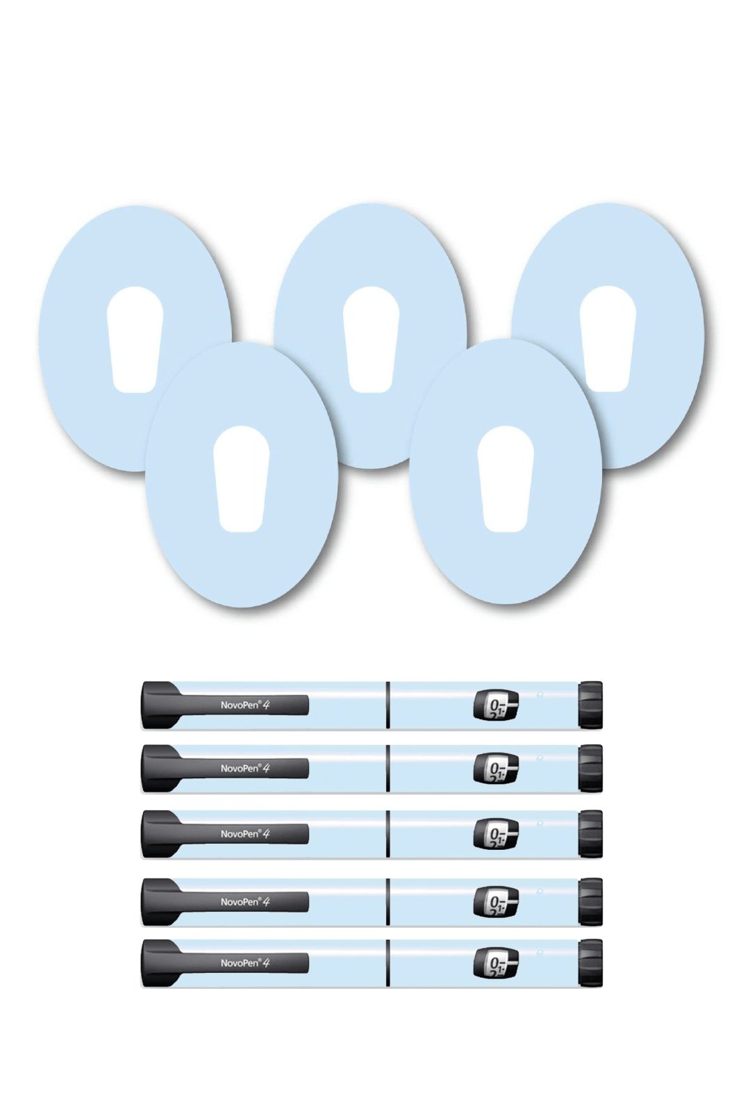 Blue Pastel Patches Matching Set for Dexcom G6 diabetes CGMs and insulin pumps