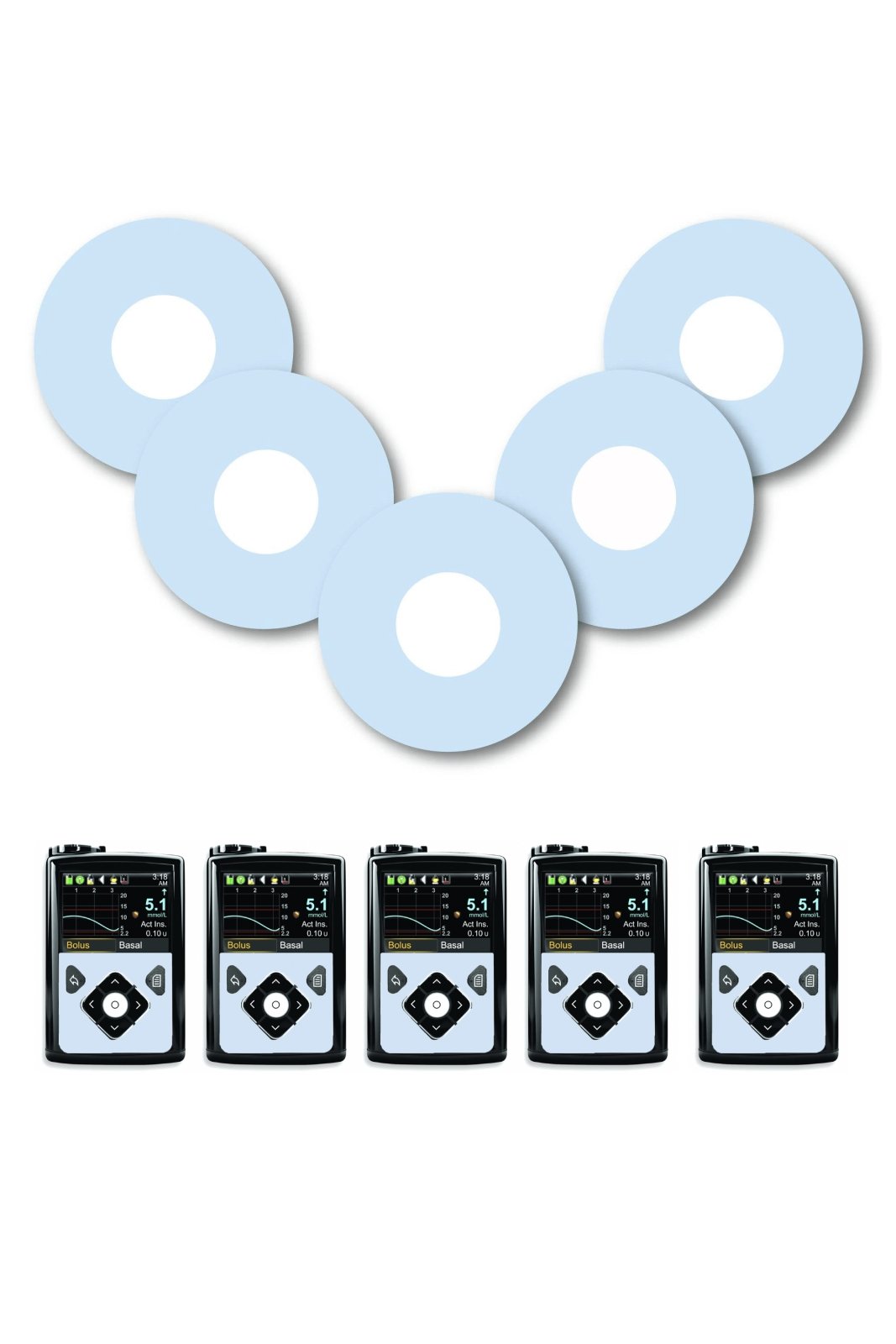 Blue Pastel Patches Matching Set for Freestyle Libre diabetes CGMs and insulin pumps