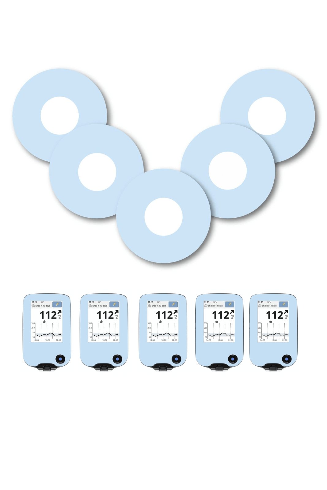 Blue Pastel Patches Matching Set for Freestyle Libre diabetes CGMs and insulin pumps