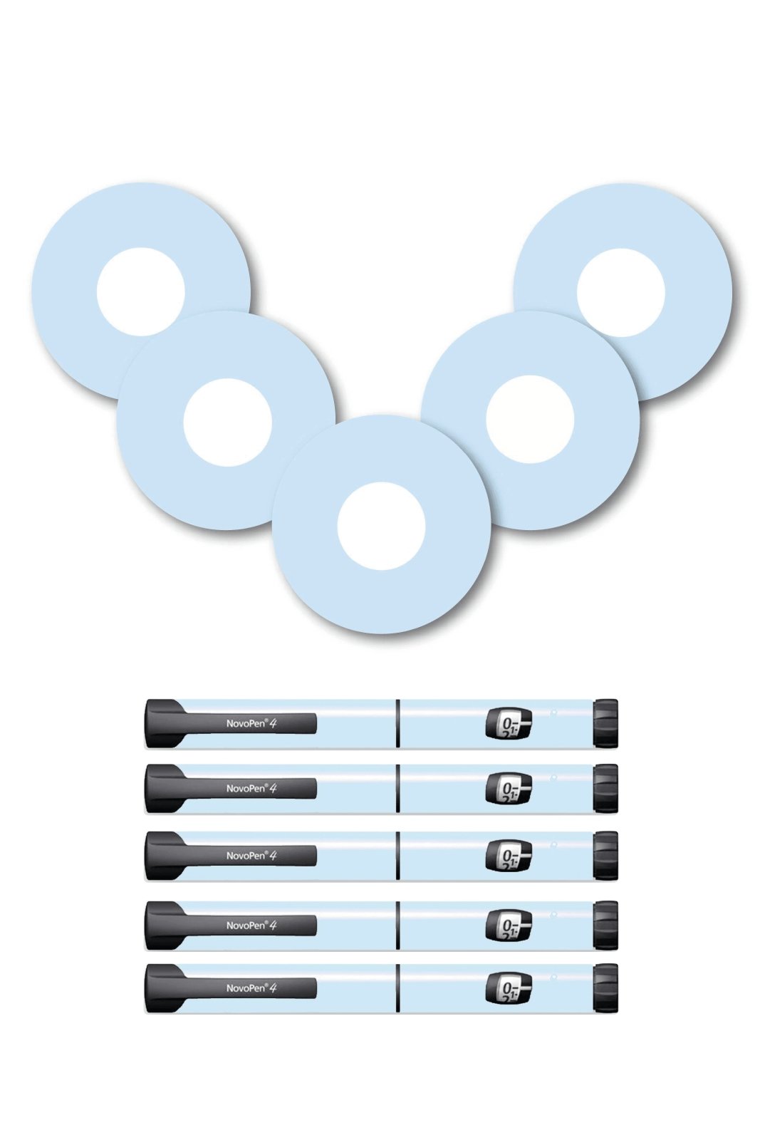 Blue Pastel Patches Matching Set for Freestyle Libre diabetes CGMs and insulin pumps