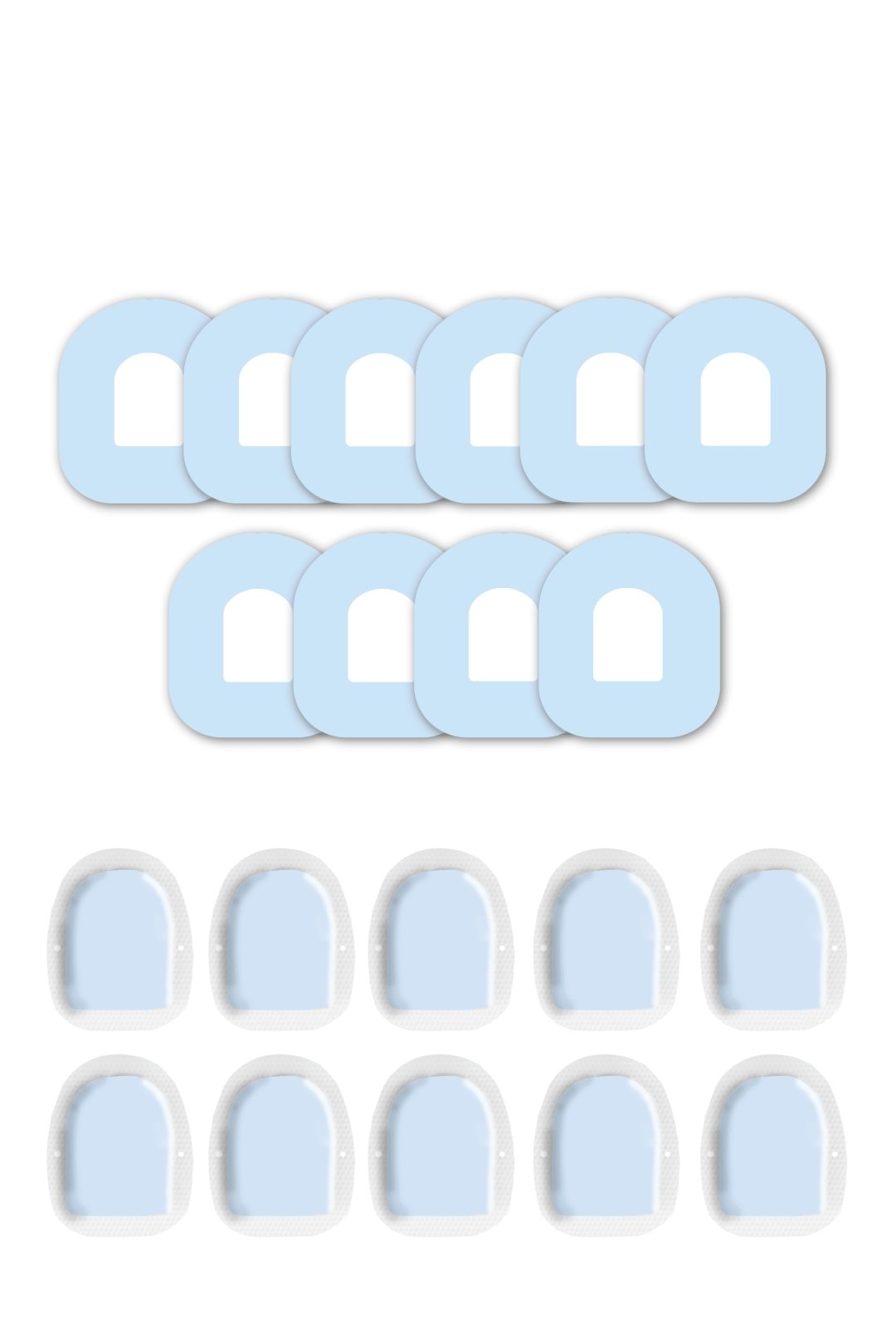 Blue Pastel Patches Matching Set for Omnipod diabetes CGMs and insulin pumps