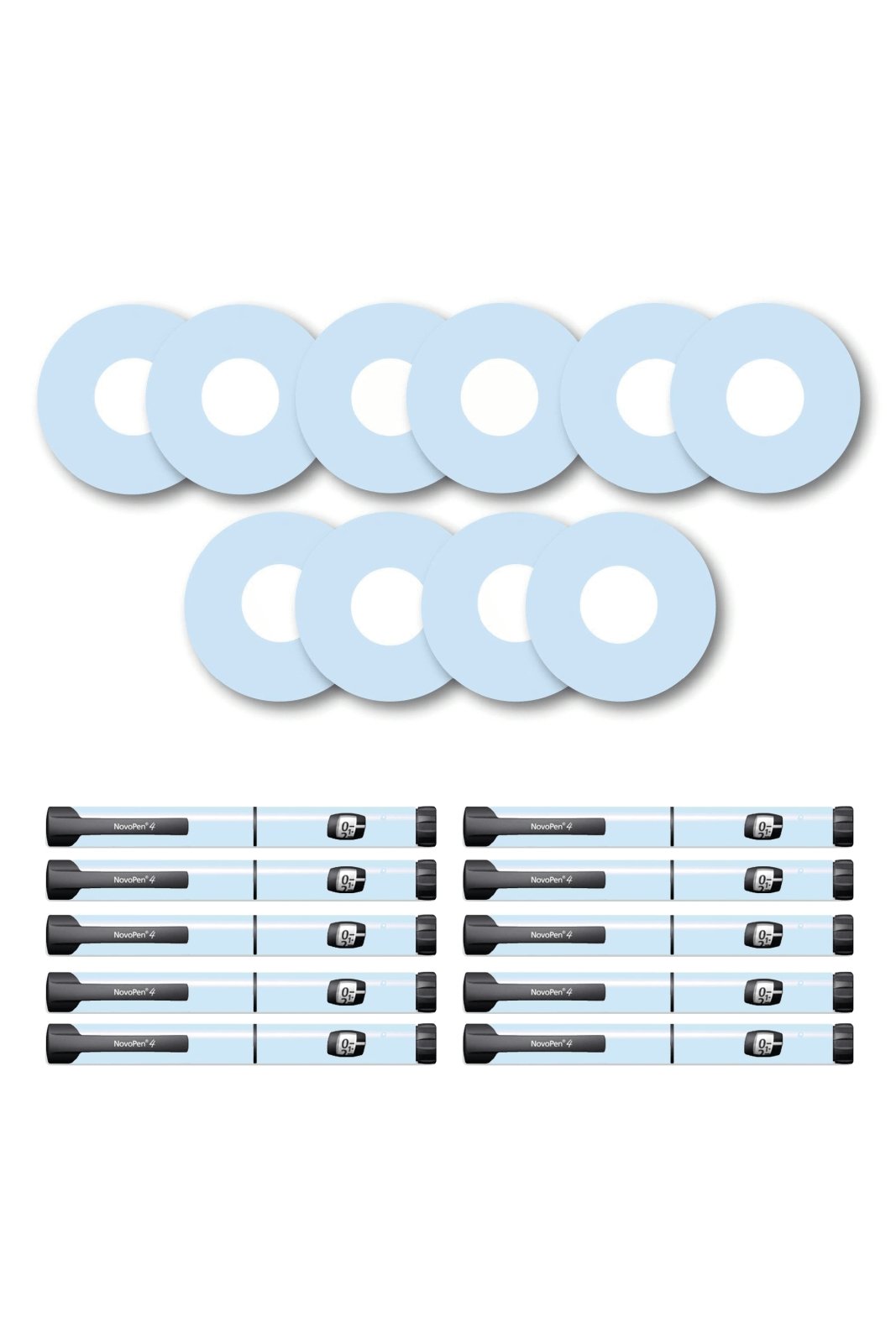 Blue Pastel Patches Matching Set for Freestyle Libre diabetes CGMs and insulin pumps