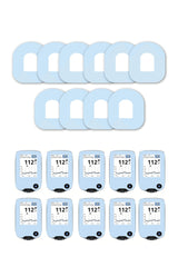 Blue Pastel Patches Matching Set for Omnipod diabetes CGMs and insulin pumps