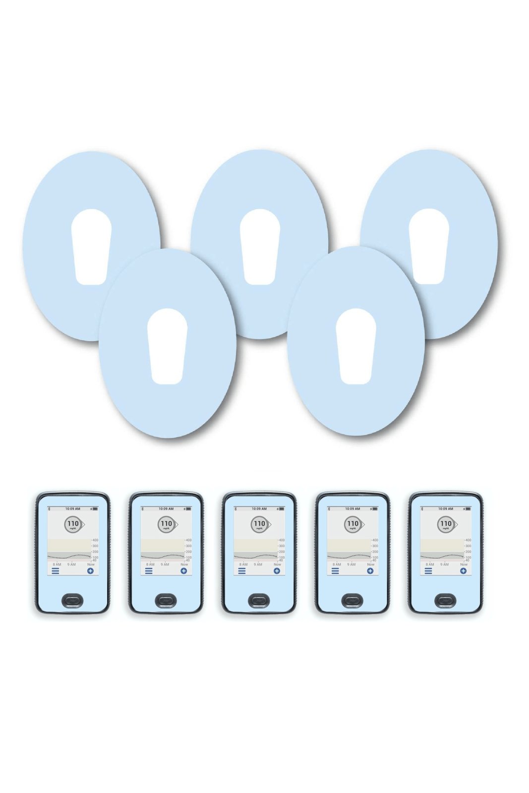 Blue Pastel Patches Matching Set for Dexcom G6 diabetes CGMs and insulin pumps