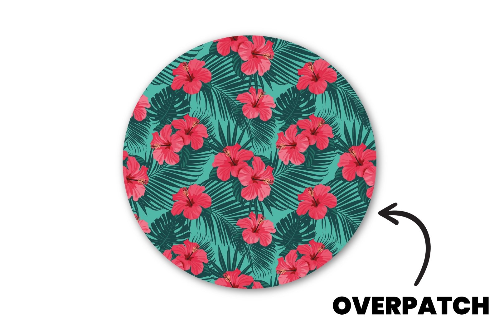 Bright Red Flowers Patch for Freestyle Libre 3 diabetes CGMs and insulin pumps