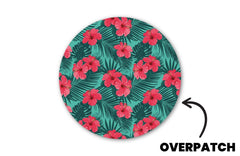 Bright Red Flowers Patch for Freestyle Libre 3 diabetes CGMs and insulin pumps