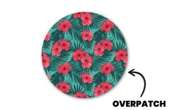 Bright Red Flowers Patch for Freestyle Libre 3 diabetes CGMs and insulin pumps