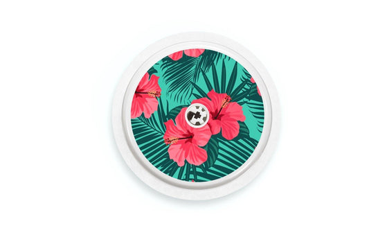 Bright Red Flowers Sticker - Freestyle Libre 1, 2, or 2+ for diabetes CGMs and insulin pumps