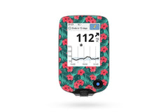 Bright Red Flowers Sticker - Freestyle Libre Reader for diabetes CGMs and insulin pumps