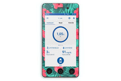 Bright Red Flowers Sticker for Omnipod Dash PDM diabetes CGMs and insulin pumps