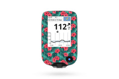 Bright Red Flowers Sticker for Freestyle Libre Reader diabetes CGMs and insulin pumps