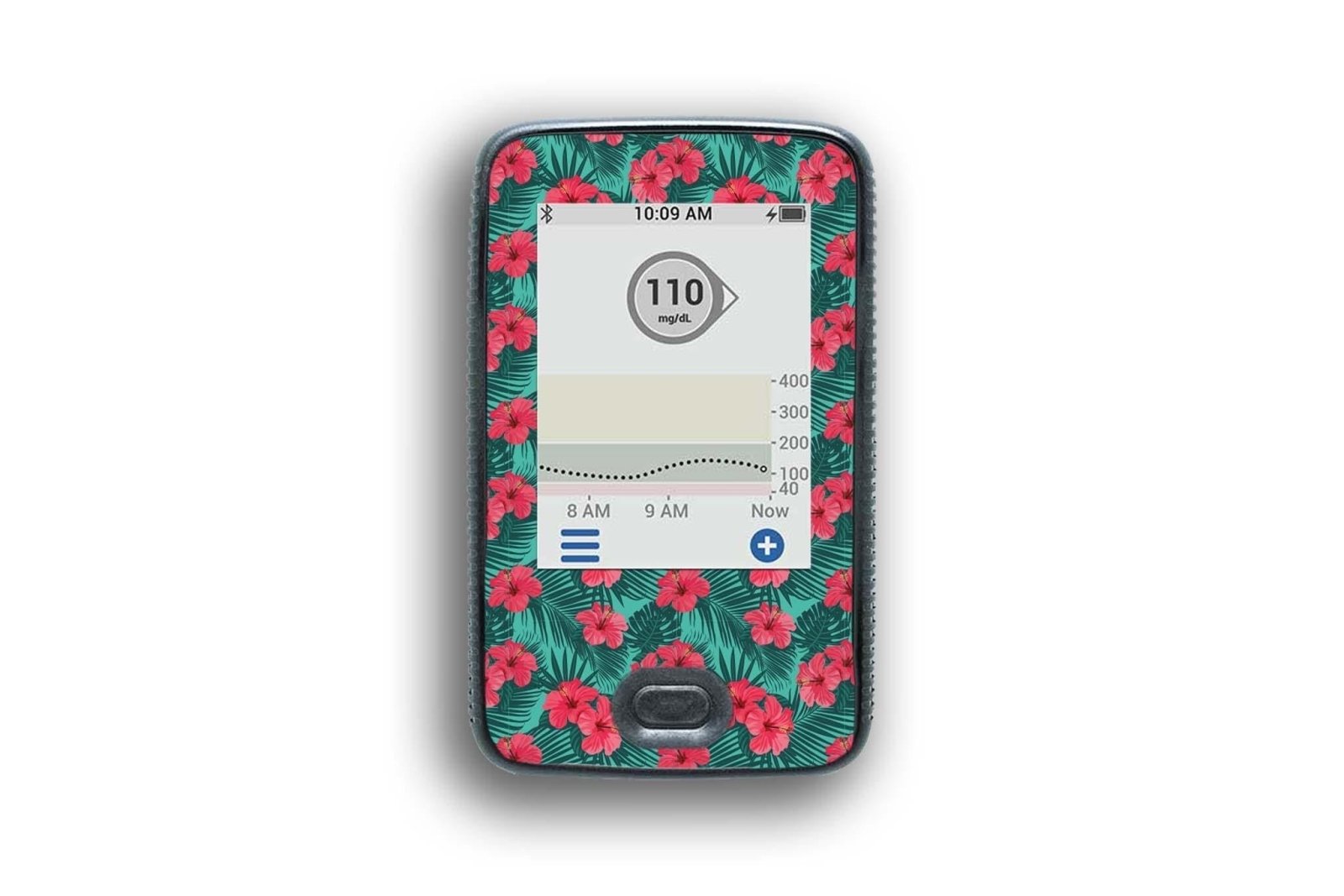 Bright Red Flowers Sticker for Dexcom G6 / One Receiver diabetes CGMs and insulin pumps