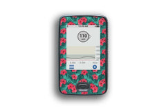 Bright Red Flowers Sticker for Dexcom G6 / One Receiver diabetes CGMs and insulin pumps