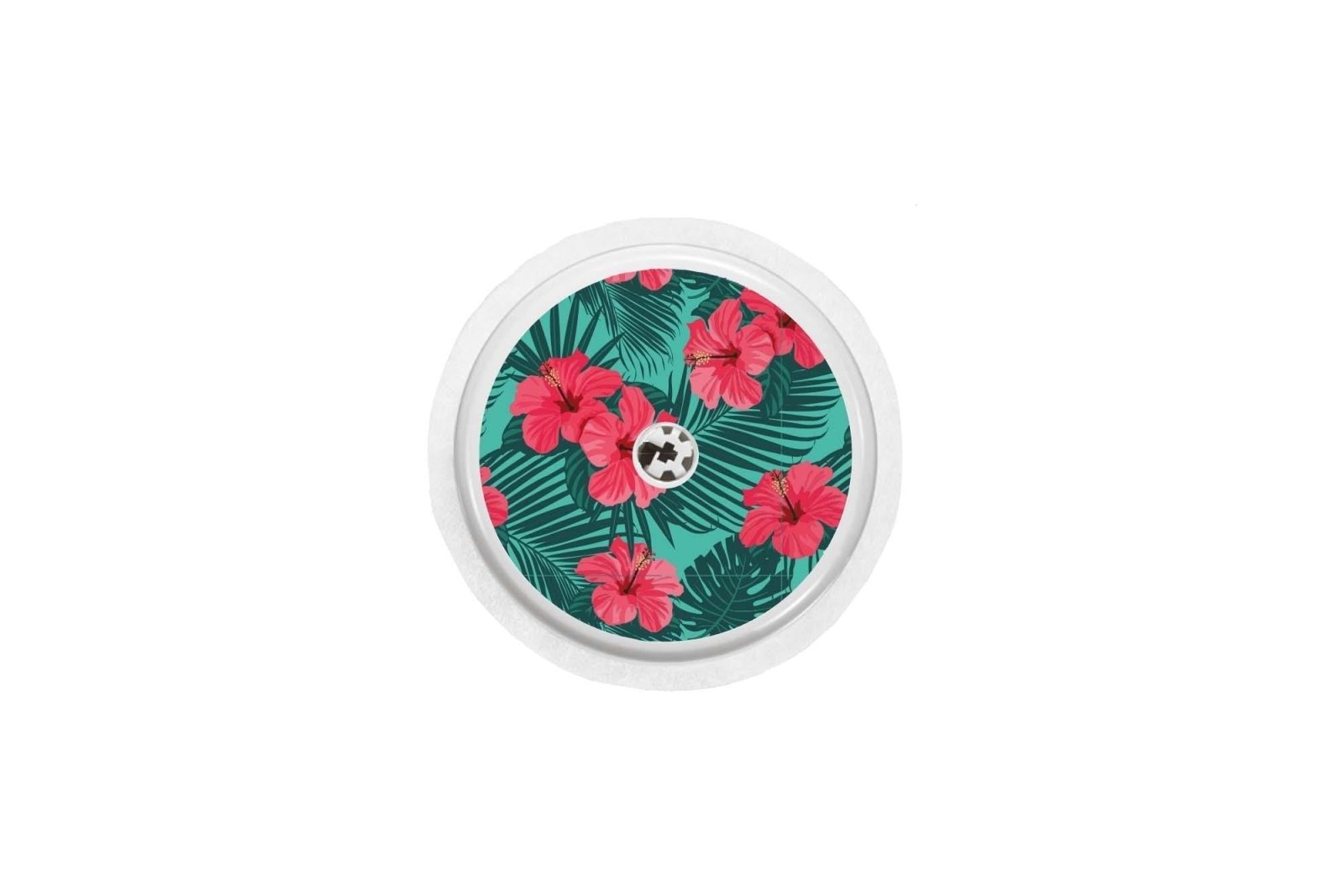 Bright Red Flowers Sticker for Freestyle Libre 1, 2, or 2+ diabetes CGMs and insulin pumps