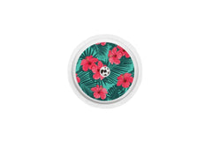 Bright Red Flowers Sticker for Freestyle Libre 1, 2, or 2+ diabetes CGMs and insulin pumps