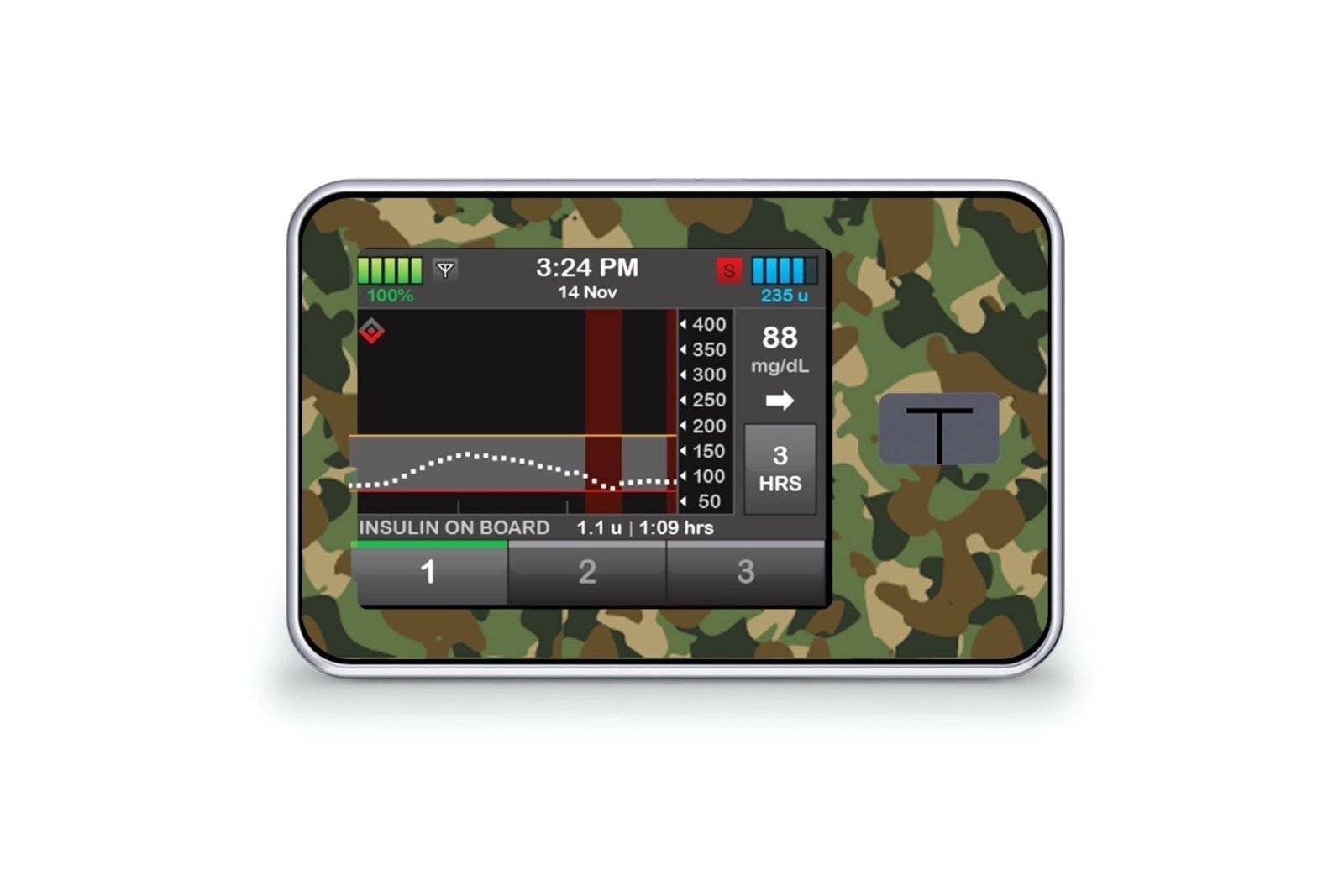 Camouflage Sticker for T:Slim X2 diabetes CGMs and insulin pumps