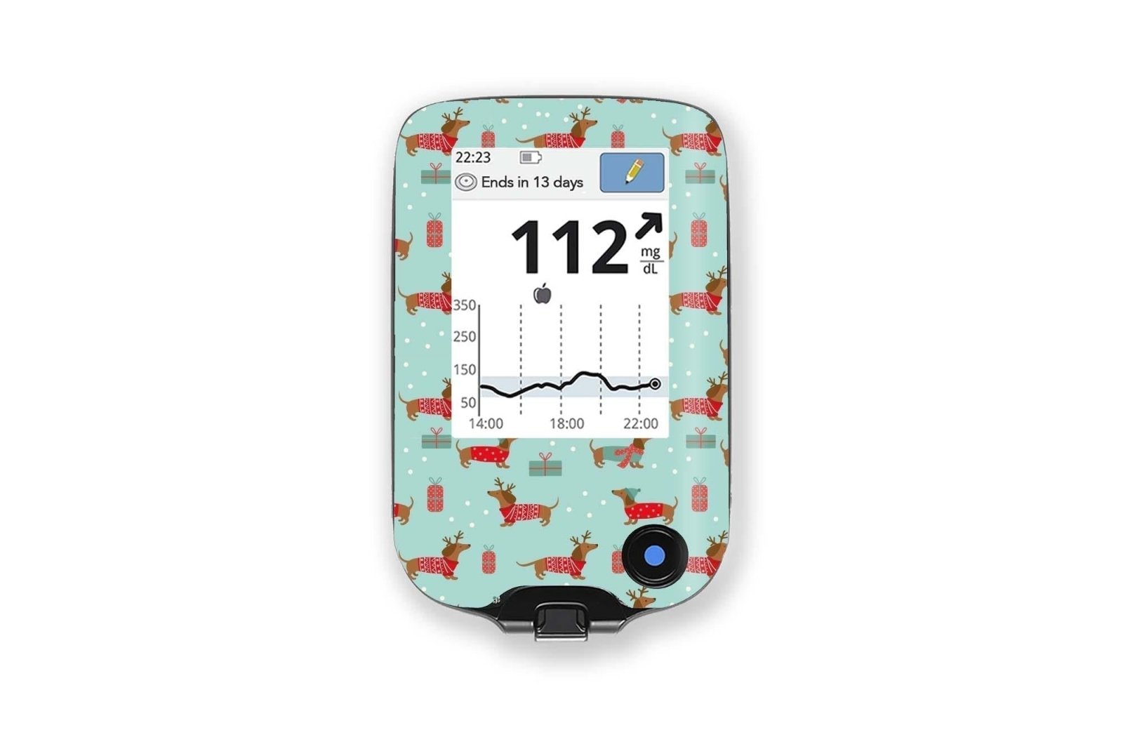 Christmas Puppy Sticker - Freestyle Libre Reader for diabetes CGMs and insulin pumps