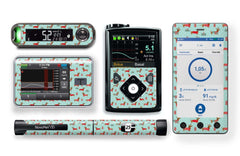 Christmas Puppy Stickers for Novopen 4, 5, 6, or Echo diabetes CGMs and insulin pumps