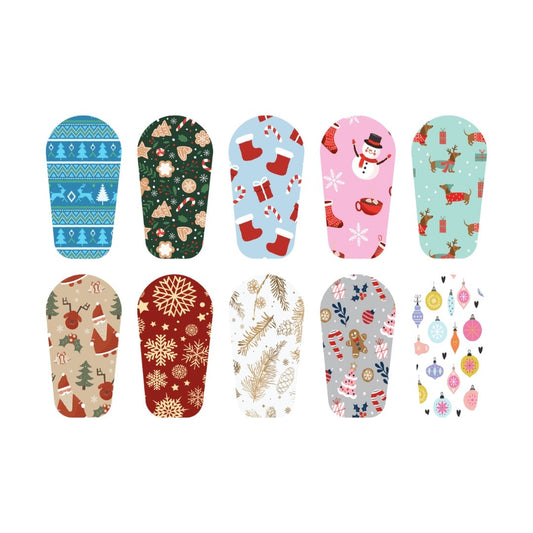 Christmas Sticker Sheet for Single Sheet diabetes CGMs and insulin pumps